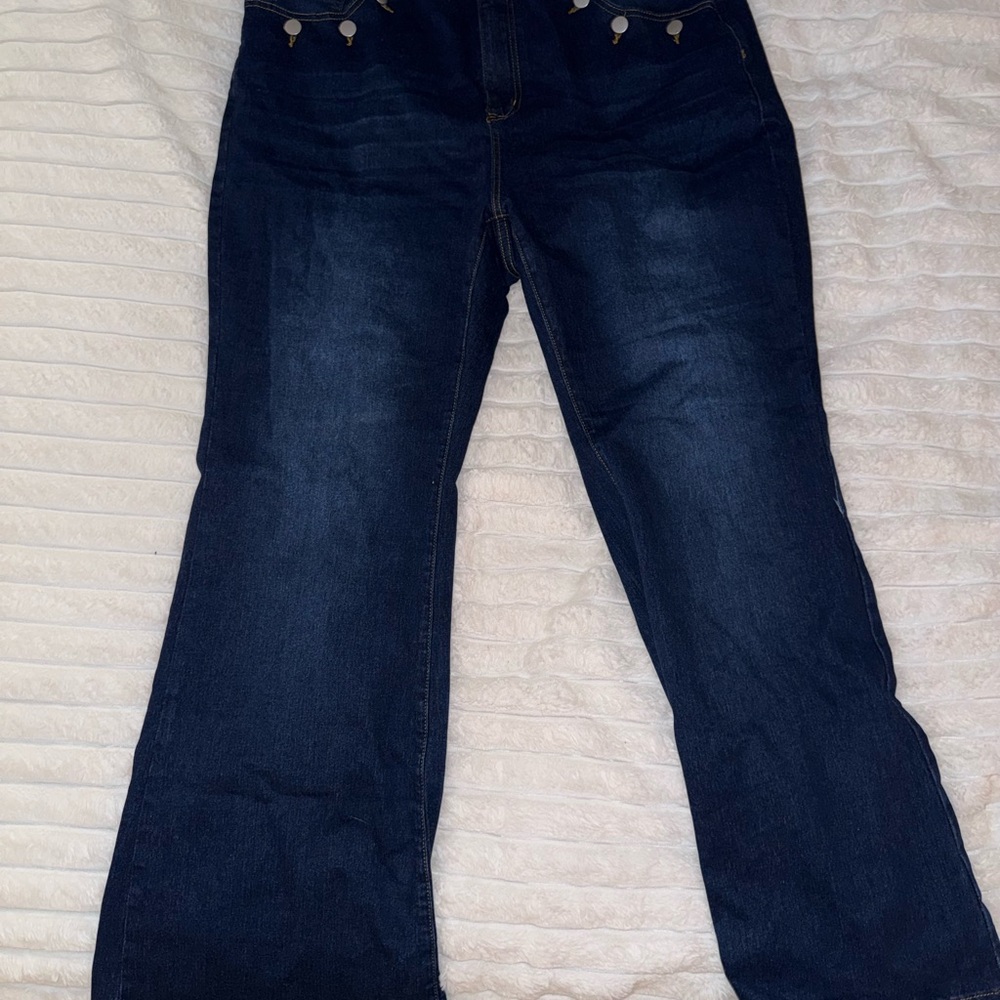 Plus Size Dark Blue Bootcut Jeans